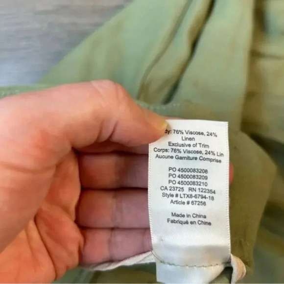 Aritzia Wilfred Le Fou Leonce Belted Pants High rise waist tapered pleated green - Picture 14 of 16